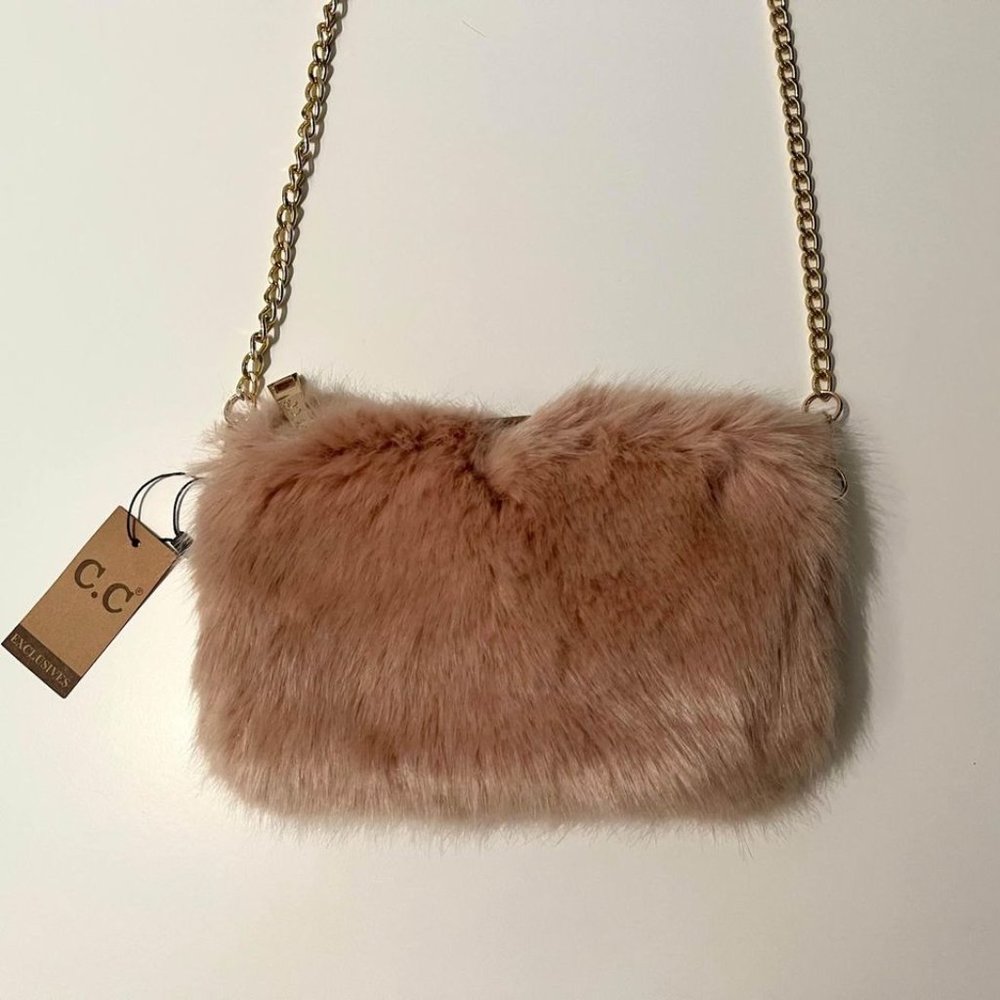 Pink Fur Purse